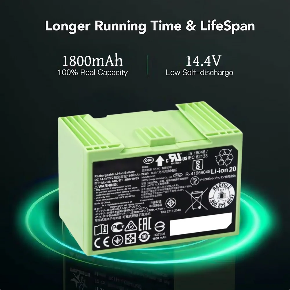 4S Lipo Battery 14.8V 6000Mah - Для iRobot Roomba i7 аккумуляторная батарея